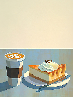 감정 커피 음료 음식 가구 컨셉 탁자 디저트 잔 수저 라이프 케이크 상점 카페 맛 크림 휘핑 파일형식 AI콘텐츠 치즈케이크 휘핑크림 초콜릿 식탁 숟가락 커피잔 일상 카페인 달콤 시간 여유 일러스트 국내일러스트 JPG 홈카페 AI일러스트