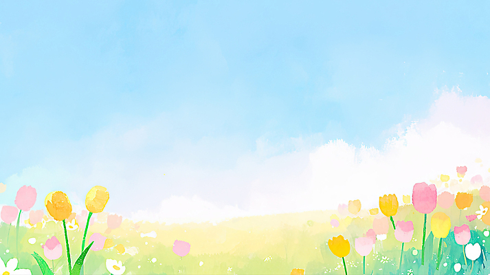 식물 계절 꽃 태양 생태계 파일형식 AI콘텐츠 꽃밭 하늘 자연 컬러 풍경 뷰티풀 봄 튤립 데이지 들꽃 초원 생명 햇빛 감정 따뜻함 일러스트 국내일러스트 JPG AI일러스트