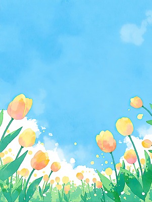 식물 계절 꽃 컬러 농업 풍경 태양 생태계 파일형식 AI콘텐츠 튤립 꽃밭 하늘 햇빛 자연 노란색 초원 봄 성장 위치 경관 꽃잎 수확 뷰티풀 초록색 일러스트 국내일러스트 JPG AI일러스트