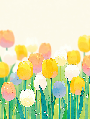 식물 계절 꽃 컨셉 취미 태양 가루 생태계 파일형식 AI콘텐츠 튤립 정원 컬러 자연 봄 풍경 햇빛 꽃밭 초원 개화 잔디 원예 꽃가루 활발 생명 일러스트 국내일러스트 JPG AI일러스트