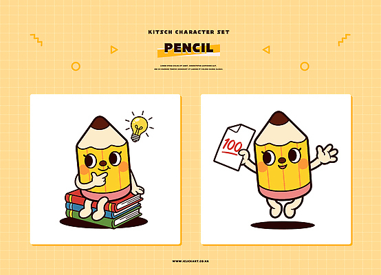 캐릭터 디자인 교육 종이 컬러 일러스트 놀이 아이디어 책 학습 연필 기쁨 즐거움 그림 만들기 창의성 일러캐릭터 AI파일 감정 컨셉 모션 학용품 필기구 파일형식 벡터