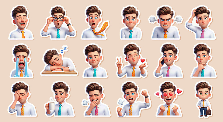 옷 남자 감정 컨셉 비즈니스 모션 표정 사람 3D 직장인 파일형식 스티커 사무실 놀람 기쁨 슬픔 피곤 휴식 통화 행복 분노 스트레스 우울감 웃음 편집이미지 편집3D PSD 정장 비즈니스맨