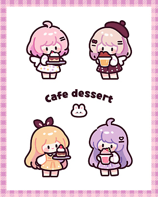 캐릭터 디자인 음료 음식 컬러 일러스트 디저트 사탕 장식 귀여움 카페 시간 컵케이크 심볼 즐거움 오브젝트 스타일 일러캐릭터 AI파일 감정 컨셉 케이크 상점 파일형식 벡터