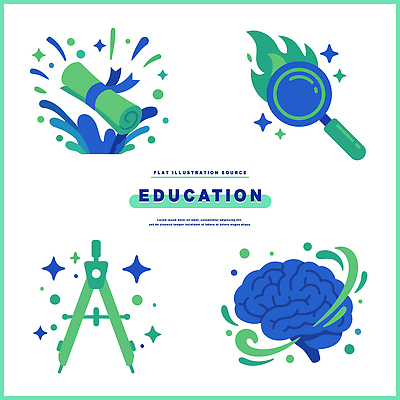 학생 교육 생각 일러스트 돋보기 실험 그래픽 학습 자료 교양 정보 도구 발전 목표 졸업장 심볼 뇌 컴파스 목표달성 창의성 국내일러스트 AI파일 컨셉 졸업 문구용품 파일형식 벡터