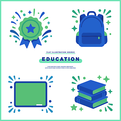 디자인 교육 컬러 가방 일러스트 교과목 학교 그래픽 책 학습 세트 자료 칠판 교양 상패 방법 특징 국내일러스트 AI파일 잡화 상_우승 파일형식 벡터