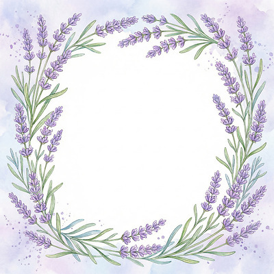 도형 식물 꽃 프레임 감각 허브 생태계 파일형식 AI콘텐츠 라벤더 화환 백그라운드 그림 자연 컬러 장식 디자인 부드러움 원형 예술 수채화 일러스트 국내일러스트 JPG 꽃프레임 AI일러스트