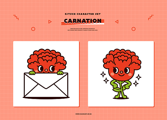 모양 식물 캐릭터 디자인 꽃 감정 컬러 스티커 일러스트 웃음 빨간색 표현 어버이날 편지 카네이션 그림 일러캐릭터 AI파일 기념일 표정 파일형식 벡터