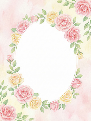 식물 꽃 컬러 컨셉 모션 프레임 감각 파일형식 AI콘텐츠 장미 수채화 백그라운드 디자인 잎 장식 예술 그리기 페인팅 전시 그래픽 화사함 부드러움 일러스트 국내일러스트 JPG 분홍색 꽃프레임 AI일러스트