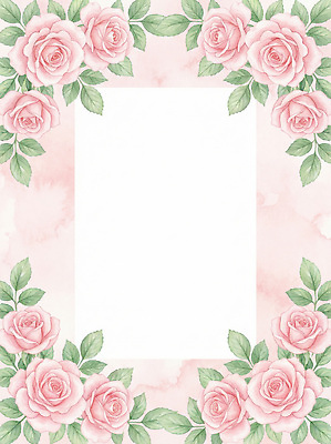 식물 꽃 감정 컬러 결혼 무늬 프레임 파일형식 AI콘텐츠 장미 백그라운드 디자인 공백 장식 그림 수채화 패턴 문서 편지 행복 이벤트 결혼식 오브젝트 일러스트 국내일러스트 JPG 분홍색 꽃프레임 AI일러스트