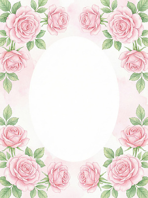 식물 꽃 컬러 카드_감사 프레임 이벤트 공예 파일형식 AI콘텐츠 장미 백그라운드 장식 잎 디자인 문서 파티 초대장 뷰티풀 예술 수공예 페인트 테마 청첩장 일러스트 국내일러스트 JPG 분홍색 수채화 꽃프레임 AI일러스트