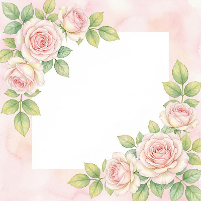 JPG 식물 디자인 꽃 예술 분홍색 컬러 백그라운드 잎 일러스트 자연 수채화 프레임 장식 장미 그리기 메시지 배열 원예 꽃프레임 뷰티풀 국내일러스트 모션 취미 생태계 파일형식