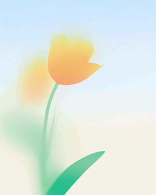 식물 꽃 컬러 모션 태양 생태계 파일형식 AI콘텐츠 튤립 노란색 햇빛 하늘 지평선 자연 꽃잎 흔들림 잎 백그라운드 조화 생명 성장 뷰티풀 계절 일러스트 국내일러스트 JPG AI일러스트