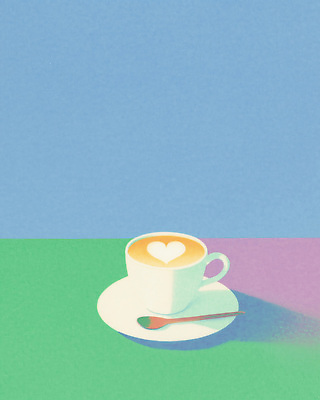 주간 모양 식기 음료 음식 컬러 가구 컨셉 라이프 여름 상점 절기 냄새 파일형식 AI콘텐츠 커피 컵 소서 하트 차분 탁자 백그라운드 파란색 거품 향기 디저트 따뜻함 일상 식사 카페 아침 오후 순간 일러스트 국내일러스트 JPG AI일러스트