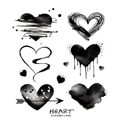모양 PSD 기호 디자인 감정 예술 패턴 일러스트 도안 추상 수채화 사랑 그래픽 검은색 다양 하트 심볼 그림 창의성 스타일 국내일러스트 문자 컬러 다수 무늬 파일형식
