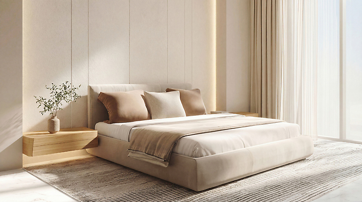 식물 디자인 가구 컨셉 의자 침구 내부 감각 CG 파일형식 AI콘텐츠 침실 침대 커튼 베개 나무 장롱 빛 공간 편안함 실내 방 소파 편집이미지 편집실사 JPG 인테리어 고급 AI포토