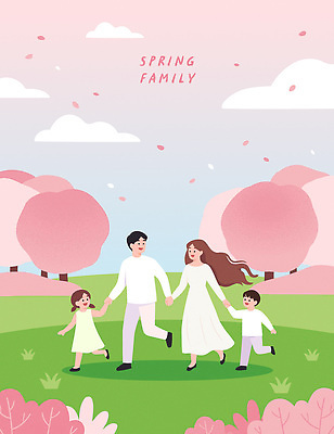나무 공원 꽃 행복 감정 컬러 일러스트 가족 신혼부부 모션 자연 풍경 소풍 평화 걷기 손잡기 봄 육아 벚꽃 시간 출산 이미지 봄소풍 순간 국내일러스트 AI파일 식물 부부 계절 공공시설 컨셉 관계 야외활동 생태계 신혼 파일형식 벡터
