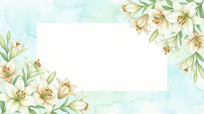 JPG 식물 디자인 꽃 화초 컬러 결혼 백그라운드 일러스트 자연 수채화 프레임 장식 여름 파란색 봄 중앙 백합 경계 뷰티풀 국내일러스트 계절 이벤트 생태계 파일형식