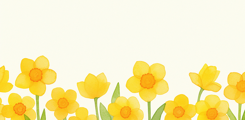 JPG 모양 식물 꽃 컬러 백그라운드 잎 일러스트 자연 생명 잔디 일상 노란색 정원 봄 배열 수선화 조화 평행 뷰티풀 카피스페이스 국내일러스트 AI일러스트 AI콘텐츠 계절 라이프 공백 생태계 파일형식