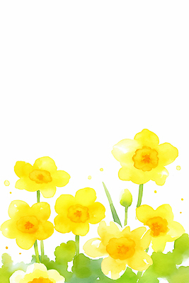 JPG 식물 꽃 컬러 백그라운드 잎 일러스트 자연 생명 수채화 일상 노란색 환경 정원 봄 출발 원예 알프스 심플 수선화 조화 뷰티풀 카피스페이스 국내일러스트 AI일러스트 AI콘텐츠 계절 유럽 컨셉 취미 라이프 공백 생태계 파일형식