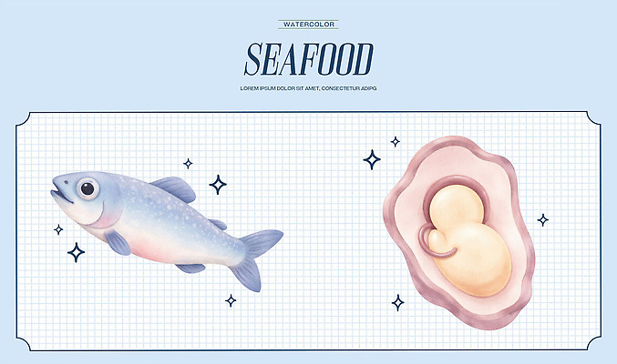 PSD 디자인 바다 일러스트 재료 수채화 생물 어류 요리 그래픽 바닷속 식사 수중동물 굴 수조 해산물 그림 팬시 먹거리 국내일러스트 동물 음식 어패류 수중 파일형식