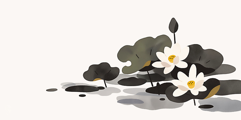 JPG 식물 꽃 백그라운드 잎 일러스트 자연 연꽃 물 여름 태양 회색 성장 흰색 연못 수면 수중식물 생태계 장면 뷰티풀 수련꽃 국내일러스트 AI일러스트 AI콘텐츠 자연요소 계절 컬러 파일형식