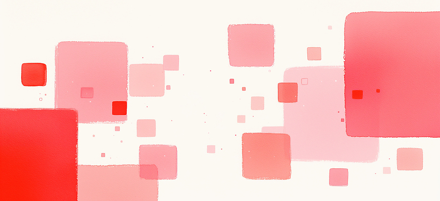 JPG 모양 디자인 분홍색 컬러 백그라운드 패턴 일러스트 추상 미술 빨간색 사각형 공간 비교 크기 배열 조화 색채 국내일러스트 AI일러스트 AI콘텐츠 도형 컨셉 무늬 문화예술 파일형식