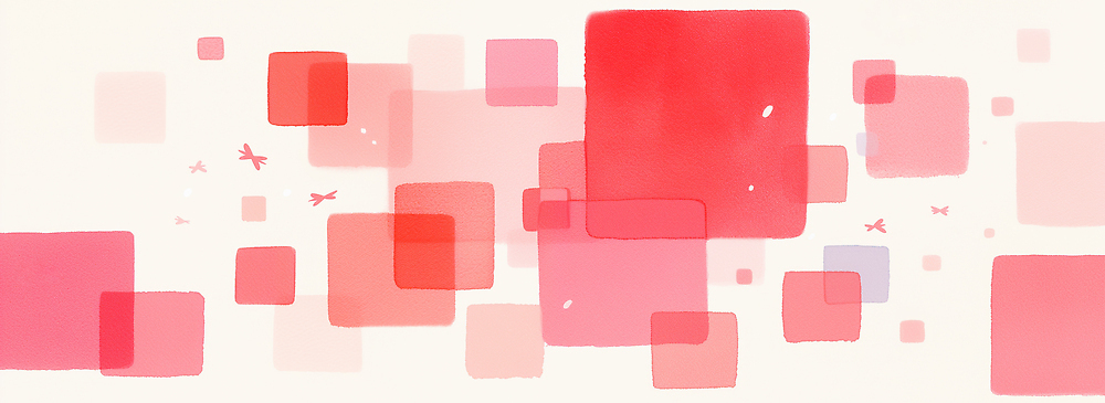JPG 모양 디자인 분홍색 컬러 백그라운드 패턴 일러스트 추상 그래픽 빨간색 사각형 공간 관찰 배열 그림 정사각형 비율 단순화된 스타일 국내일러스트 AI일러스트 AI콘텐츠 도형 무늬 모션 파일형식