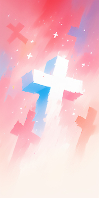 JPG 기독교 종교 예술 분홍색 컬러 백그라운드 십자가 일러스트 하늘 빛 햇빛 표현 균열 기적 그림 신성 영광 지속성 공허 국내일러스트 AI일러스트 AI콘텐츠 감정 컨셉 모션 태양 파일형식