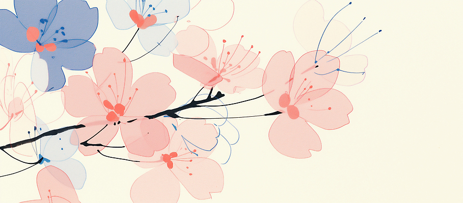 JPG 모양 식물 디자인 꽃잎 꽃 예술 분홍색 컬러 백그라운드 일러스트 자연 생명 파란색 봄 벚꽃 나뭇가지 달콤 부드러움 만개 뷰티풀 국내일러스트 AI일러스트 AI콘텐츠 나무 계절 감각 맛 생태계 파일형식
