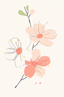 JPG 식물 디자인 꽃잎 꽃 예술 줄기 컬러 일러스트 자연 추상 봄 벚꽃 표현 감각 그리기 수술 그림 심플 화사함 국내일러스트 AI일러스트 AI콘텐츠 계절 컨셉 무늬 모션 생태계 파일형식