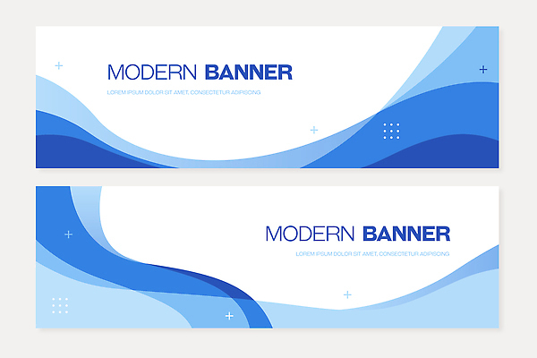 템플릿 디자인 배너 배너템플릿 가로배너 물결 컬러 텍스트 그래픽 파란색 모던 조합 평면 스타일 배너세트 AI파일 가로 세트 파일형식 벡터