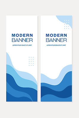 템플릿 디자인 배너 배너템플릿 세로배너 물결 패턴 그래픽 파란색 스크린 알림 모던 구성 마케팅 예시 스타일 배너세트 AI파일 컬러 무늬 세로 세트 파일형식 벡터