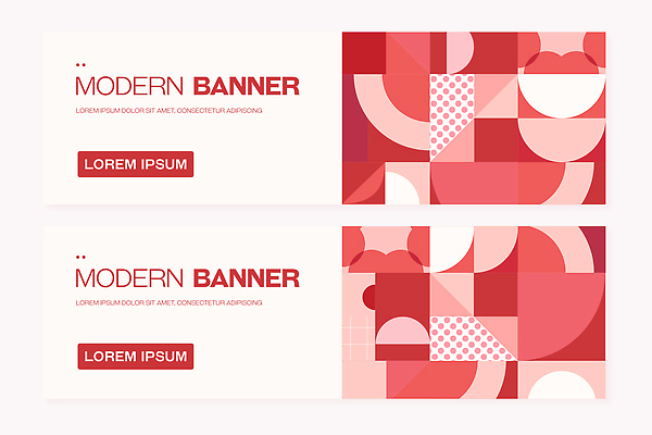 모양 템플릿 디자인 배너 배너템플릿 가로배너 컬러 패턴 텍스트 그래픽 빨간색 디지털 알림 모던 기하학 마케팅 창의성 배너세트 AI파일 무늬 가로 세트 파일형식 벡터