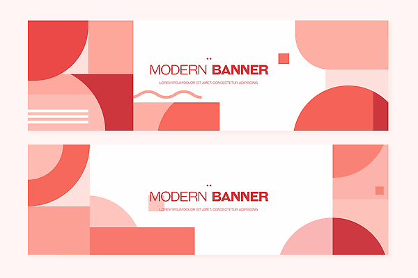 모양 템플릿 디자인 배너 배너템플릿 가로배너 컬러 텍스트 그래픽 빨간색 디지털 모던 그림 심플 기하학 조합 스타일 배너세트 AI파일 무늬 가로 세트 파일형식 벡터