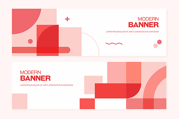 도형 템플릿 디자인 배너 배너템플릿 가로배너 컬러 패턴 그래픽 빨간색 표현 작업 기하학 비율 구성 창의성 스타일 배너세트 AI파일 무늬 가로 세트 파일형식 벡터
