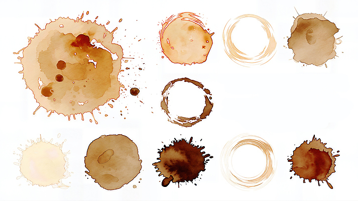 JPG 모양 디자인 커피 예술 컬러 패턴 일러스트 수채화 갈색 물감 회색 다양 도구 작업 얼룩 원형 액체 크기 배열 크림 뷰티풀 많음 국내일러스트 도형 음료 다수 컨셉 무늬 미술도구 파일형식