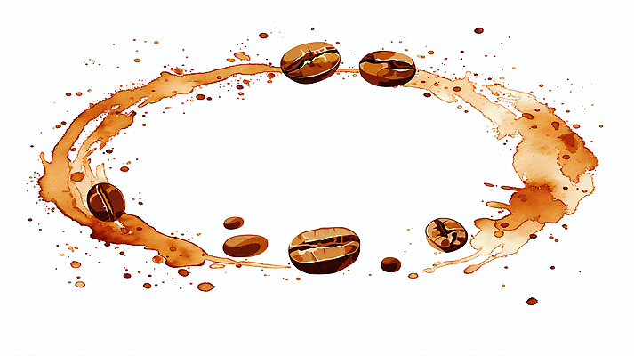 JPG 디자인 커피 음료 백그라운드 일러스트 수채화 갈색 카페 원두 마시기 흰색 얼룩 원형 그림 회전 카페인 스플래쉬 국내일러스트 AI일러스트 AI콘텐츠 도형 컬러 모션 상점 파일형식