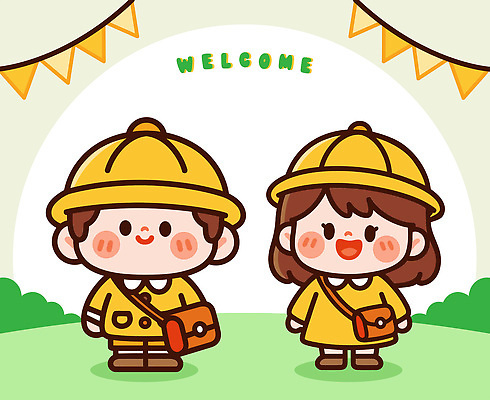 캐릭터 디자인 배너 문화 어린이 컬러 일러스트 모션 웃음 소녀 소년 친구 유치원 유치원생 표현 아기 환영 조화 아동복 국내일러스트 AI파일 옷 여자 교육 남자 관계 표정 사람 파일형식 벡터