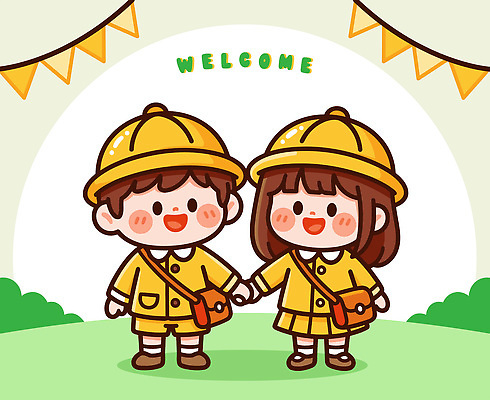 옷 행복 어린이 백그라운드 일러스트 모션 자연 놀이 미소 웃음 노란색 귀여움 손잡기 유치원 유치원생 만남 알림 초대 환영 파트너십 국내일러스트 AI파일 교육 감정 컬러 컨셉 표정 사람 생태계 파일형식 벡터