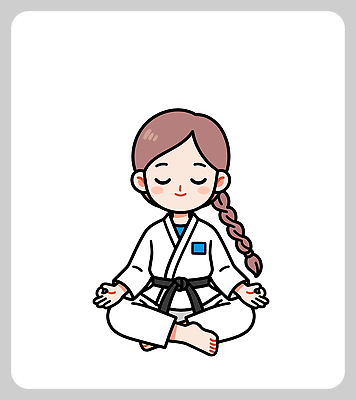 전통 포즈 일러스트 모션 수업 기술 도복 운동복 도장 운동 평화 차도 흰색 영혼 집중 연습 명상 태권도 체육관 국내일러스트 AI파일 옷 교육 도로 컬러 컨셉 건강 격투기 파일형식 벡터