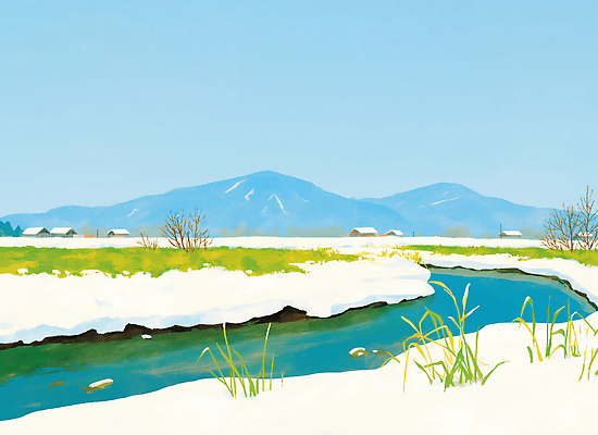 자연요소 계절 컬러 컨셉 농업 자연 절기 생태계 파일형식 AI콘텐츠 평야 도시 산 겨울 흐름 하늘 마을 초원 물 식물 풍경 날씨 파란색 땅 모션 농작물 숲 일러스트 국내일러스트 JPG 우수 봄 AI일러스트