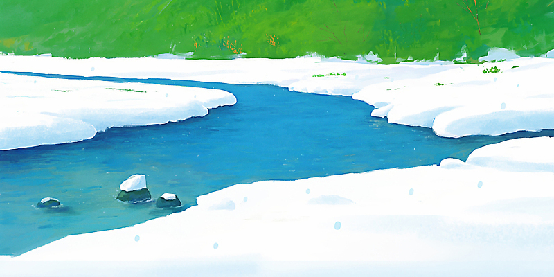 자연요소 식물 계절 컬러 컨셉 절기 생태계 파일형식 AI콘텐츠 강 겨울 자연 나무 초록색 흐름 풍경 산 물 차가움 흰색 뷰티풀 세계 따뜻함 공간 일러스트 국내일러스트 JPG 우수 봄 AI일러스트