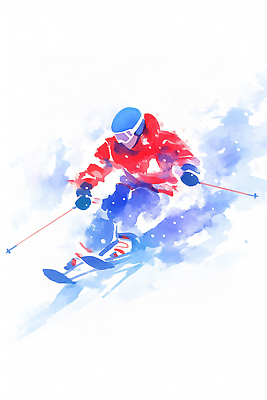 옷 계절 길 스포츠 겨울스포츠 눈_날씨 건강 파일형식 AI콘텐츠 스키 사람 산 겨울 빨간옷 운동 액션 풍경 외출 여행 레저 활강 눈길 스키장 일러스트 국내일러스트 JPG AI일러스트