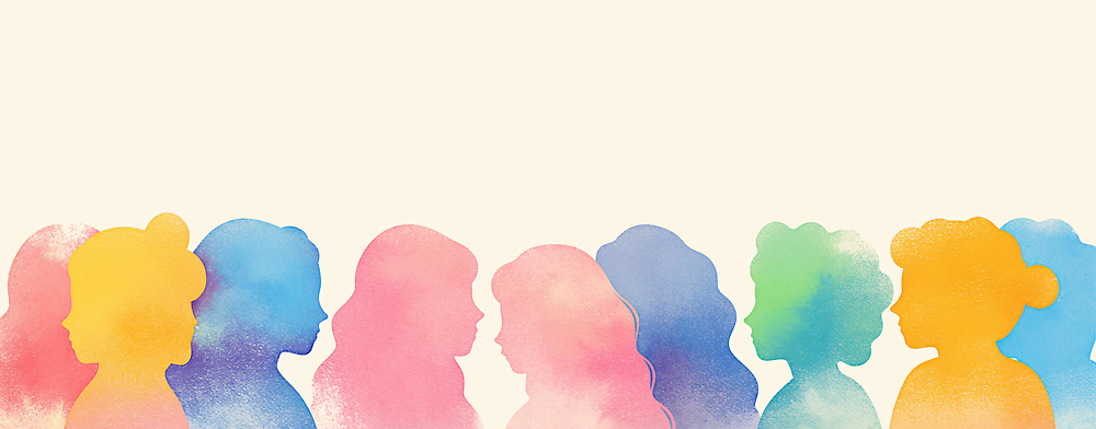 컬러 다수 촬영기법 말하기 사람 라이프 파일형식 AI콘텐츠 실루엣 나란히 파란색 분홍색 초록색 여자 그림 모양 여러명 예술 디자인 표현 대화 일상 감정 다양 일러스트 국내일러스트 JPG AI일러스트