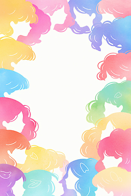 JPG 모양 캐릭터 디자인 감정 예술 컬러 백그라운드 일러스트 프레임 머리카락 표현 중앙 배열 그림 생동감 창의성 스타일 국내일러스트 머리 파일형식