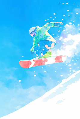 계절 감정 스포츠 컨셉 모션 건강 보드_스포츠 파일형식 AI콘텐츠 스노우보드 겨울 점프 하늘 운동선수 공중 풍경 운동 즐거움 취미 북반구 자유 연습 도전 경쟁 일러스트 국내일러스트 JPG AI일러스트