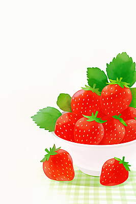 식물 식기 계절 음식 컬러 컨셉 농업 과일 생태계 영양소 파일형식 AI콘텐츠 딸기 그릇 초록색 잎 신선 자연 백그라운드 재료 식사 디저트 농장 수확 비타민 건강 요리 여름 크기 맛 일러스트 국내일러스트 JPG AI일러스트