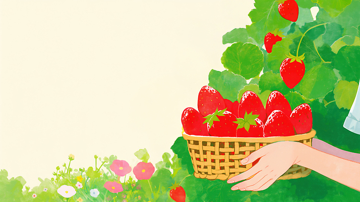 JPG 식물 손 열매 꽃 채소 과일 일러스트 자연 딸기 소녀 초록색 여름 농장 바구니 정원 수확 신선 원예 먹거리 국내일러스트 계절 여자 어린이 음식 컬러 농업 취미 신체부위 생태계 파일형식