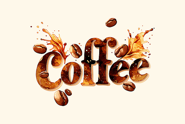 PSD 문자 디자인 커피 음료 예술 컬러 백그라운드 일러스트 그래픽 갈색 카페 원두 물방울 그림 카페인 표기 국내일러스트 상점 기록 파일형식
