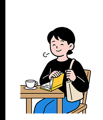 손 여유 커피 의자 가방 일러스트 탁자 대화 웃음 사람 일상 책 소파 독서 노란색 카페 시간 분위기 읽기 즐거움 페이지 사색 국내일러스트 AI파일 잡화 감정 음료 컬러 가구 컨셉 생각 모션 표정 말하기 라이프 신체부위 상점 파일형식 벡터